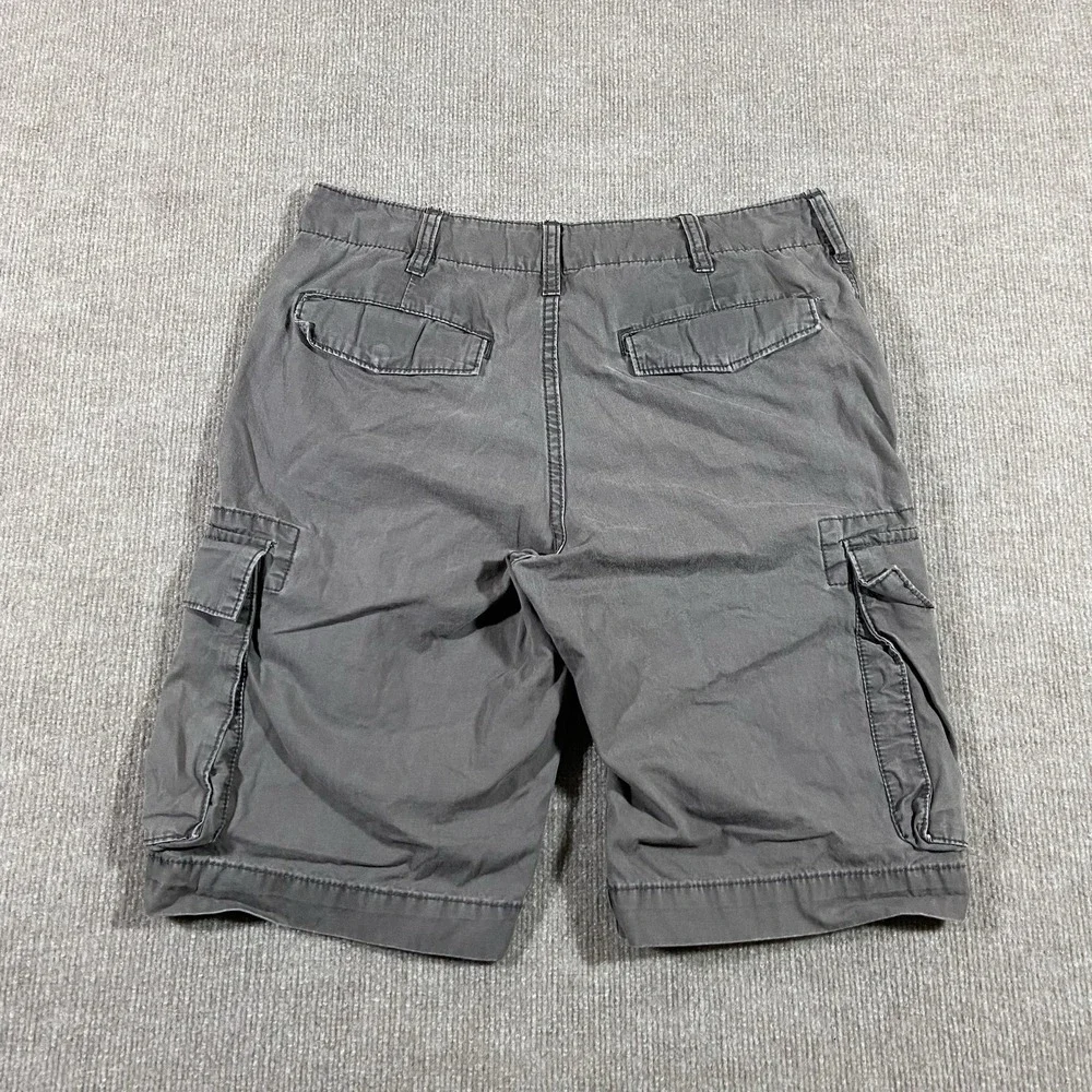 Gap Khakis Lived In Cargo Shorts Mens 31 Grey Relaxed Fit Cotton Utility Outdoor